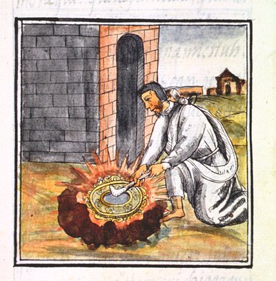 Ms Palat. 218-220 Libro IX Un europeo impegnato a realizzare un reliquiario, dal 